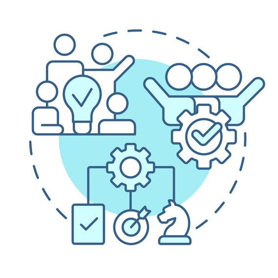 Cohesive brand experience turquoise concept icon. Way to develop product longevity abstract idea thin line illustration. Isolated outline drawing. Editable stroke. Arial, Myriad Pro-Bold fonts used